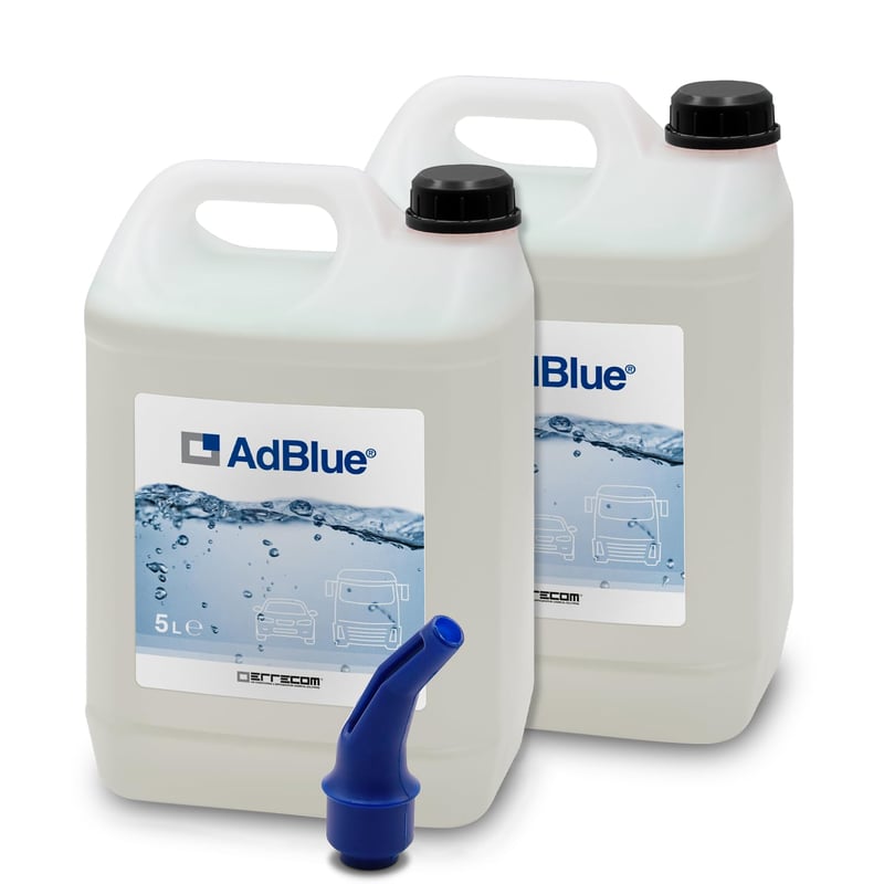 ERRECOM AdBlue s lijevkom, aditiv za dizelske motore na bazi ureje za smanjenje emisije NOx, ISO 22241-1, 10 L (2 x 5 L)