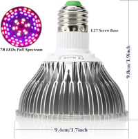 Esbaybulbs LED Növénylámpa E27 Teljes Spektrum Növekedési Fény 4