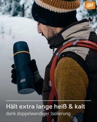 Termos din oțel inoxidabil Esbit Classic cu 2 căni – 750 ml – etanș – pentru băuturi calde și reci – negru 6