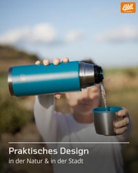 Termos din oțel inoxidabil Esbit Classic cu 2 căni – 750 ml – etanș – pentru băuturi calde și reci – negru 7