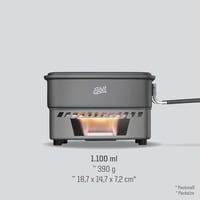 Kempingový varič Esbit 1100 ml, tvrdý eloxovaný hliník, kempingový riad s držiakom na pokrievku, čierny 4