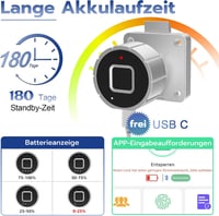 Eseesmart Ujjlenyomat Bluetooth Fiók és Szekrényzár 22mm Biztonsági Zár Applikációval 4
