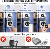 Eseesmart Ujjlenyomat Lakat - Bluetooth Okos Zár Vízálló Kerékpárhoz, Szekrényhez, Sisákhoz 2