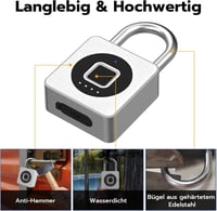Eseesmart Ujjlenyomat Lakat - Bluetooth Okos Zár Vízálló Kerékpárhoz, Szekrényhez, Sisákhoz 5