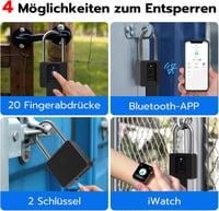Eseesmart ujjlenyomat lakat hosszú shackle vízálló kulcs app 2