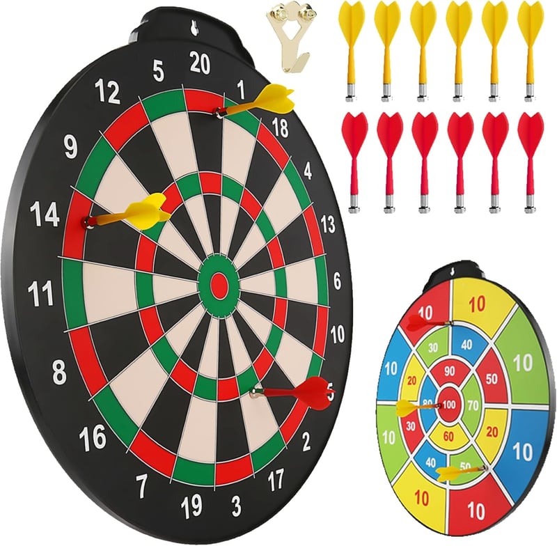 Esjay 18 inch mágneses darts tábla 12 nyíllal, gyerekeknek