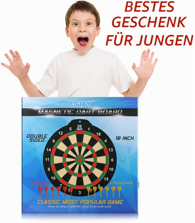 Esjay 18 inch mágneses darts tábla 12 nyíllal, gyerekeknek
