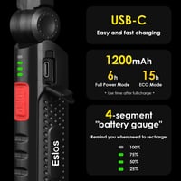 Eslas LED munkalámpa mágneses talp 3 oldalas 7 módú forgó camping szerelő 5