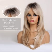 Esmee Hosszú Egyenes Szőke Paróka Sötét Tövekkel - 50 cm Hőálló Műhaj, Állítható Méret, Természetes Hatás, Napi Viseletre

AI: I need to cre 3