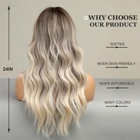 Dlhá vlnitá ombre parochňa Esmee - hnedo-blond prechod - 24 palcov 4