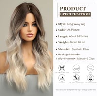 Dlhá vlnitá ombre parochňa Esmee - hnedo-blond prechod - 24 palcov 2