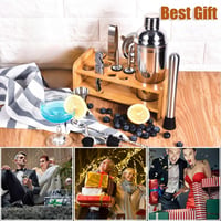 Esmula 750ml rozsdamentes acél koktélkeverő szett bartender eszközökkel - Silver 7