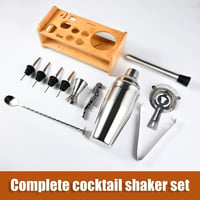 Esmula 750ml rozsdamentes acél koktélkeverő szett bartender eszközökkel - Silver 2