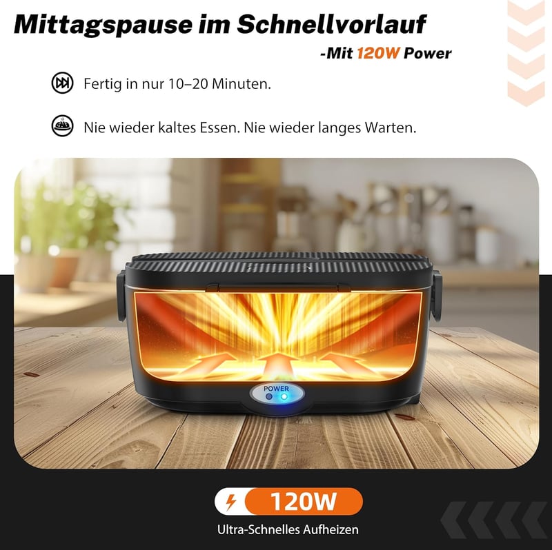 ESOHOT Elektromos Ételmelegítő 1,5L 12V/24V/220V Autóhoz Munkához