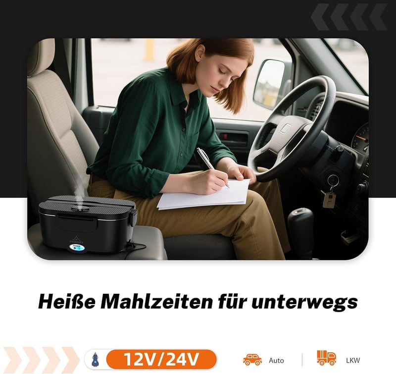 ESOHOT Elektromos Ételmelegítő 1,5L 12V/24V/220V Autóhoz Munkához