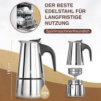 Esperanca rozsdamentes acél indukciós moka kanna, 4 csészés - 200 ml 3
