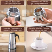 Esperanca rozsdamentes acél indukciós moka kanna, 4 csészés - 200 ml 6