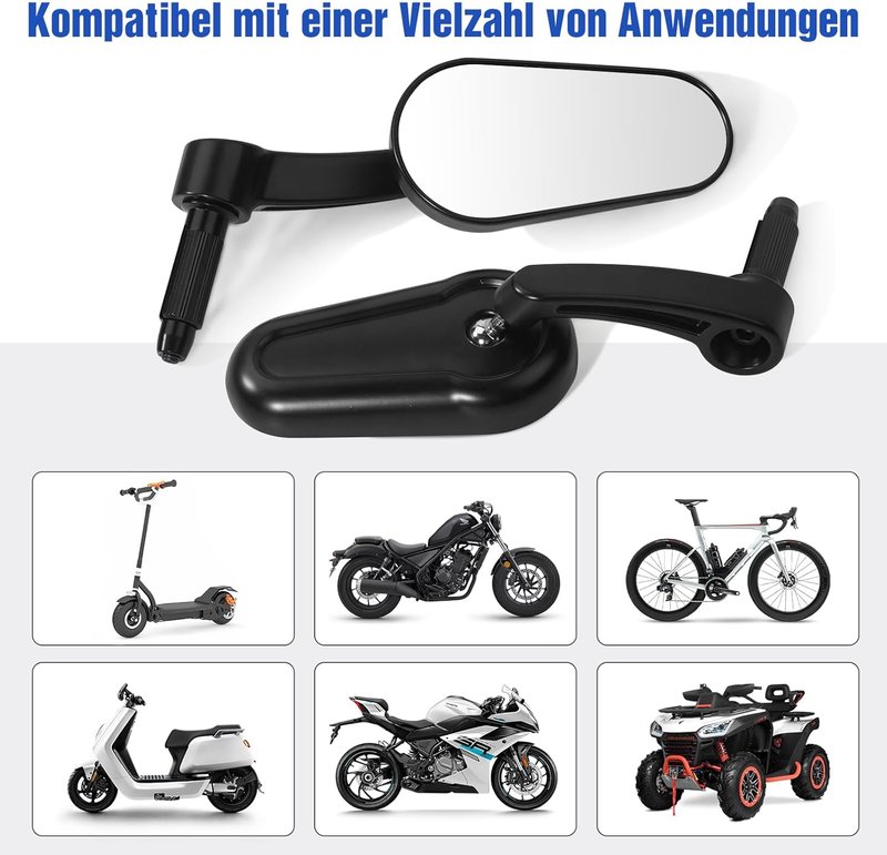 Esploratori Motorkerékpár Tükörkép 360° Forgó 22mm Kormányvég Tükör