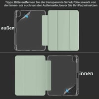 Husă EspZanthic pentru iPad Air de 11 inchi M3/M2 (2025/2024) și generațiile Air 5/4, cu suport pentru creion, capac spate transparent, suport, verde 7