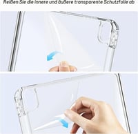 Husă EspZanthic pentru iPad Air de 11 inchi M3/M2 (2025/2024) și generațiile Air 5/4, cu suport pentru creion, capac spate transparent, suport, verde 9