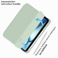 Husă EspZanthic pentru iPad Air de 11 inchi M3/M2 (2025/2024) și generațiile Air 5/4, cu suport pentru creion, capac spate transparent, suport, verde 8