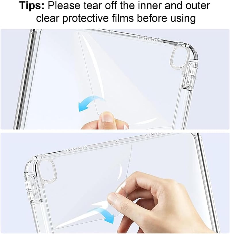 EspZanthic Samsung Galaxy Tab S11 (SM-X736B/SM-X730) tok S Pen tartóval, átlátszó hátlap, állvánnyal - silver