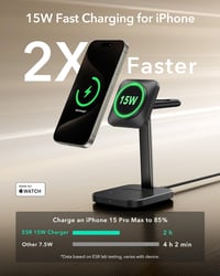 ESR 15W 3in1 MagSafe töltőállomás iPhone Apple Watch AirPods fekete 3