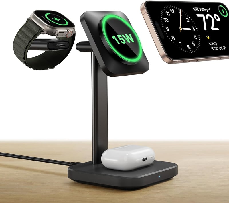 ESR 15W 3in1 MagSafe töltőállomás iPhone Apple Watch AirPods fekete
