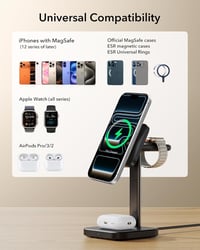 ESR 15W 3in1 MagSafe töltőállomás iPhone Apple Watch AirPods fekete 6