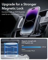 ESR 15W MagSafe autós töltő és tartó CryoBoost hűtéssel iPhone 15/14/13/12-höz, szürke 7