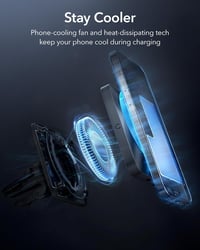 ESR 15W MagSafe autós töltő és tartó CryoBoost hűtéssel iPhone 15/14/13/12-höz, szürke 4