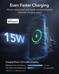 ESR 15W MagSafe autós töltő és tartó CryoBoost hűtéssel iPhone 15/14/13/12-höz, szürke 2