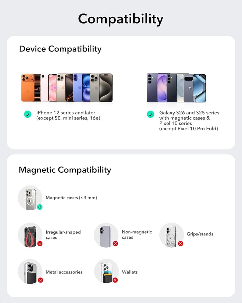 ESR 15W MagSafe Autós Töltő Hűtéssel, Mágneses Telefontartó Szellőzőre, iPhone és Android Kompatibilis