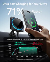 ESR 15W MagSafe Autós Töltő Hűtéssel, Mágneses Telefontartó Szellőzőre, iPhone és Android Kompatibilis 3
