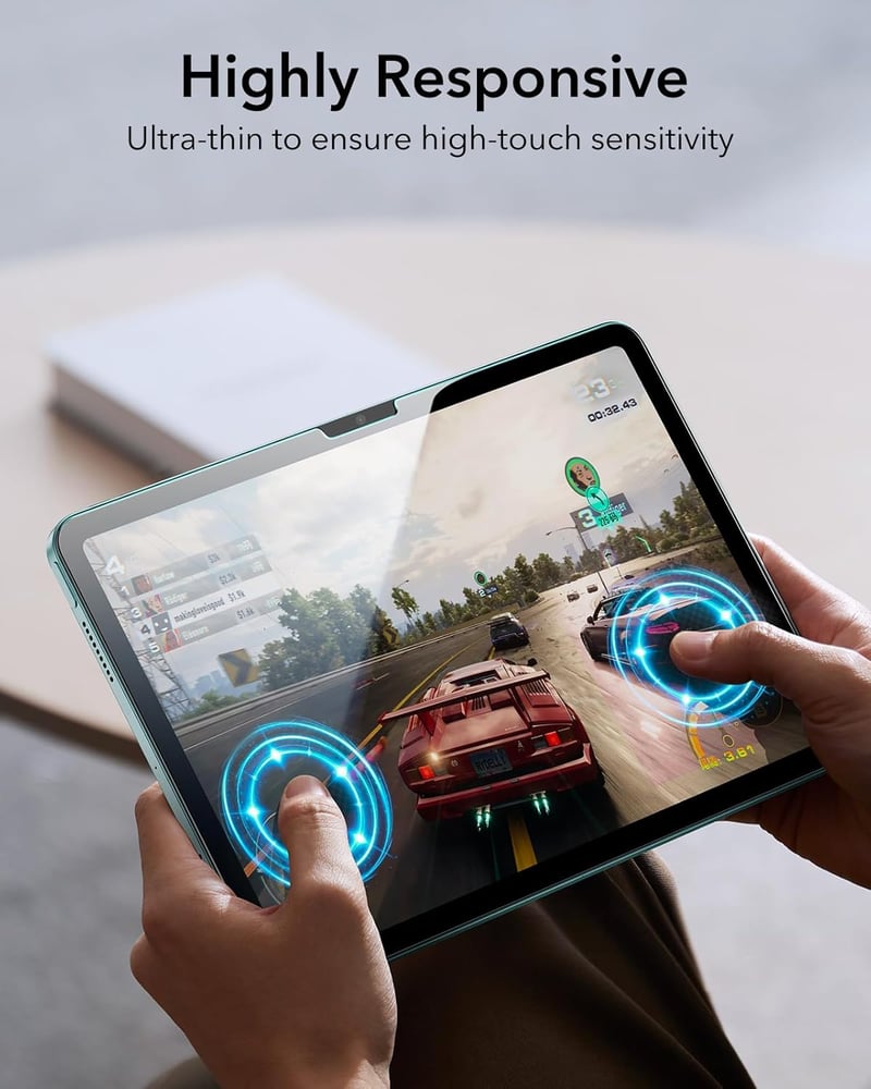 ESR 2 db Edzett Üveg Képernyővédő iPad Air 11" M3/M2 (2025/2024) Modellekhez, UltraFit Behelyező Tálcával, 9H Keménység, Karcálló, Buborékme