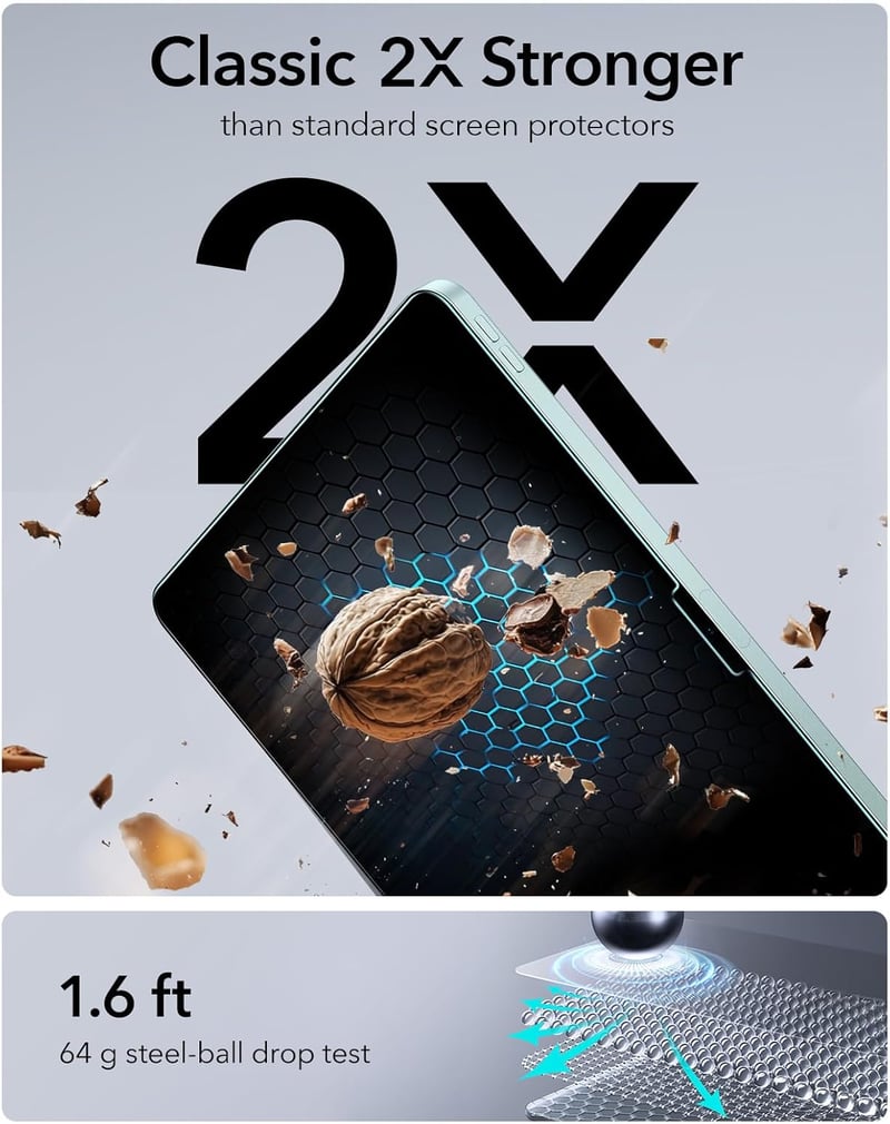 ESR 2 db Edzett Üveg Képernyővédő iPad Air 11" M3/M2 (2025/2024) Modellekhez, UltraFit Behelyező Tálcával, 9H Keménység, Karcálló, Buborékme