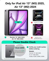 ESR 2 db Edzett Üveg Képernyővédő iPad Air 13" M3/M2 (7./6. generáció, 2025/2024) - 9H Keménység, Karcálló, Buborékmentes, HD Tisztaság, Sze 2