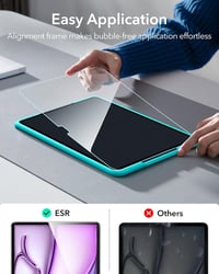 ESR 2 db Edzett Üveg Képernyővédő iPad Air 13" M3/M2 (7./6. generáció, 2025/2024) - 9H Keménység, Karcálló, Buborékmentes, HD Tisztaság, Sze 3