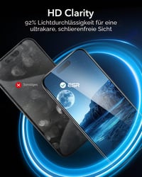 ESR 3 ks tvrdené sklo na displej pre iPhone 16 Plus a iPhone 15 Plus s inštalačným rámčekom 6