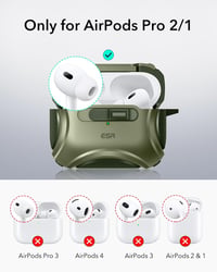 ESR AirPods Pro 2/1 Tok - MagSafe Kompatibilis, USB-C/Lightning, Egykezes Nyitás, Erős Mágneses Zár, Ütésálló Védelem, Cyber Széria, Katonaz 2