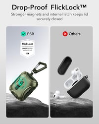 ESR AirPods Pro 2/1 Tok - MagSafe Kompatibilis, USB-C/Lightning, Egykezes Nyitás, Erős Mágneses Zár, Ütésálló Védelem, Cyber Széria, Katonaz 4