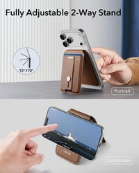 ESR Geo MagSafe pénztárca állvánnyal iPhone 17e/17/16/15/14/13/12 - barna 6