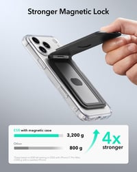 Peňaženka ESR Geo MagSafe na 5 kariet, podpora Find My, ochrana RFID, stojan, pre iPhone série 12-17, čierna 4