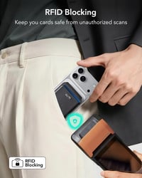 Peňaženka ESR Geo MagSafe na 5 kariet, podpora Find My, ochrana RFID, stojan, pre iPhone série 12-17, čierna 6