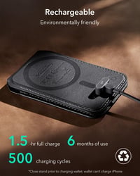 Peňaženka ESR Geo MagSafe na 5 kariet, podpora Find My, ochrana RFID, stojan, pre iPhone série 12-17, čierna 8