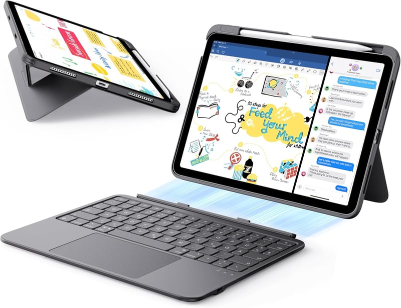 ESR iPad 11 (A16) 2025 Flex billentyűzetes tok, mágneses, nagy trackpad - sötétszürke