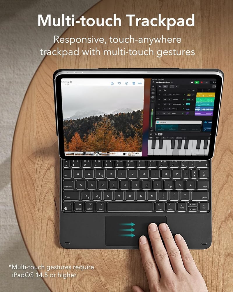 ESR iPad Air 11 2024 Billentyűzetes Tok Trackpad-dal, Fekete - black