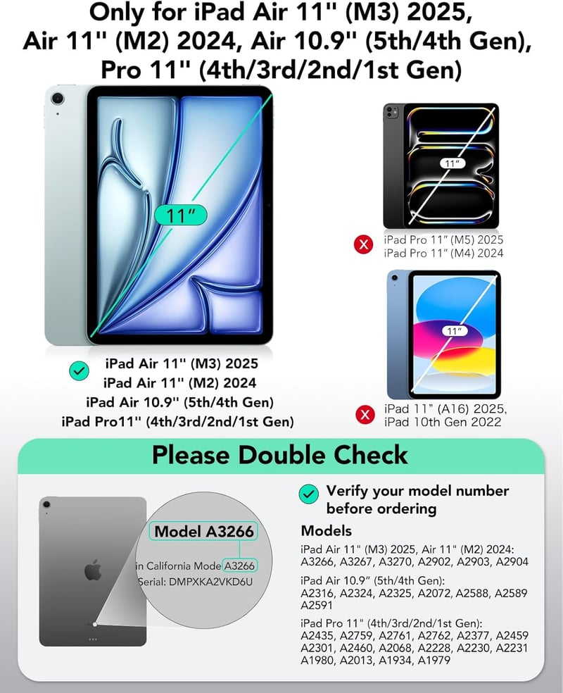 ESR iPad Air 11 2024 Billentyűzetes Tok Trackpad-dal, Fekete - black