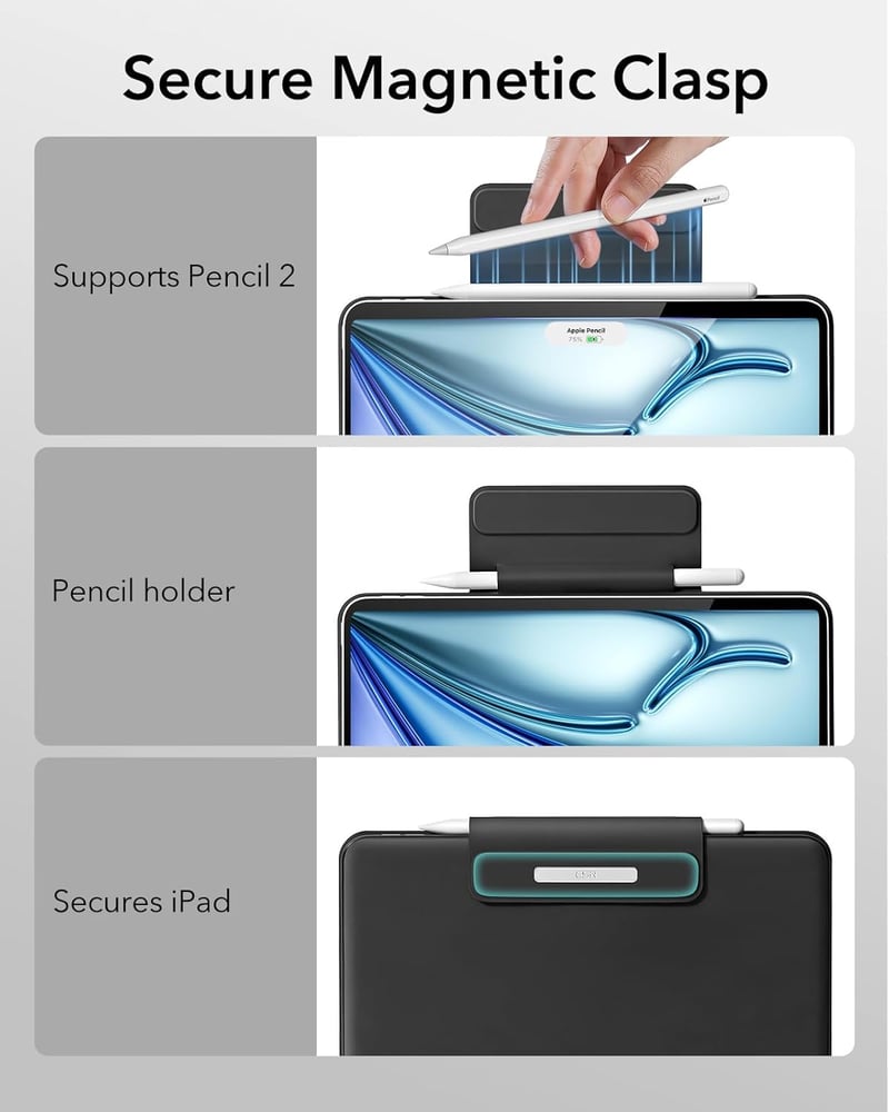 ESR iPad Air 11 2024 Billentyűzetes Tok Trackpad-dal, Fekete - black