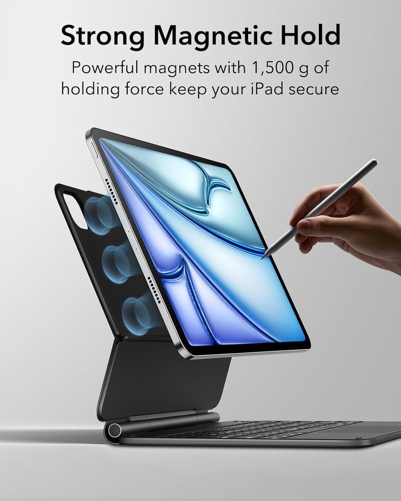 ESR iPad Air 11 2024 Billentyűzetes Tok Trackpad-dal, Fekete - black